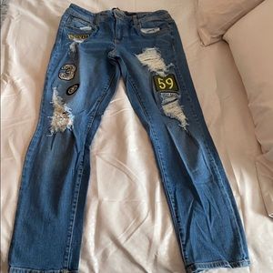 Patched jeans